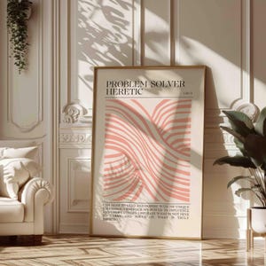 Elegant Human Design Profile Poster showcasing Soft Linear Affirmations - Line 5, Heretic and Problem Solver - Printable Digital Download
