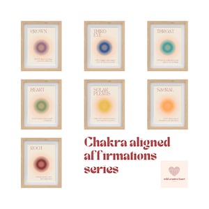 Pósteres de arte mural imprimibles de energía positiva: Arte imprimible de los 7 chakras para una decoración inspiradora y empoderadora diaria - Descargas digitales