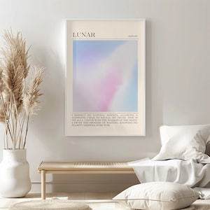 Printable Human Design LUNAR Authority Poster with Celestial Moon Dreams Affirmation Wall Art Digital Download