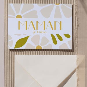 Mother's Day card for mom to print from home with DIY envelope included / Mom I love you.