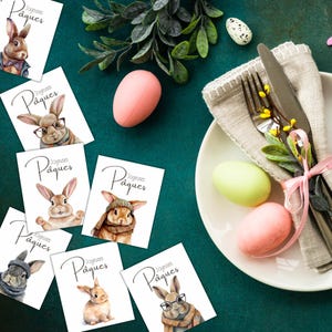 Easter Card: 8 Small Cards to Download and Print for Easter - Easter Labels in French and English
