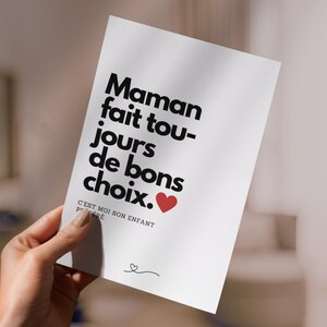 Funny Mother's Day Card to Print from Home with DIY Envelope Included / Mom Always Makes Good Choices