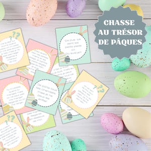 Easter Treasure Hunt: 12 cards to hide in the house available in French and English. Perfect activity to keep your young ones busy