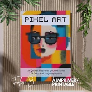 PIXEL ART Geometric/Bauhaus and abstract themed coloring book by number to download and print