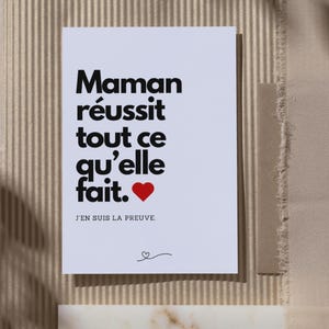 Carte de fête des mères humoristique à imprimer de la maison avec enveloppe DIY incluse / Maman tu avais raison.