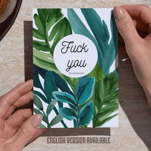 Show your love in a unique and humorous way with this printable Valentine's Day card: Fuck you cordially