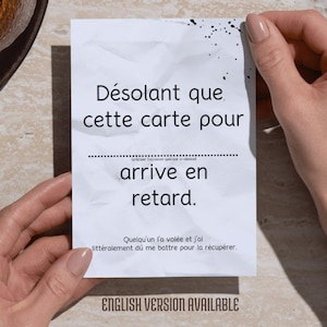 Funny and unique card to personalize and print for any occasion for people who are always late