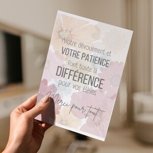 Pour remercier l'enseignant de votre enfant - Carte de remerciements et d'appréciation à télécharger et imprimer