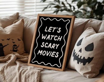 Scary Movie Night Print | Spooky Halloween Decor (Digital Download)