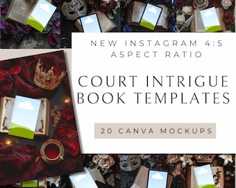 Court & Political Intrigue Bookstagram Flatlay | 20 Editable Templates for Canva | Romantasy | iPad, Kindle, and Tablet Mockups for Authors
