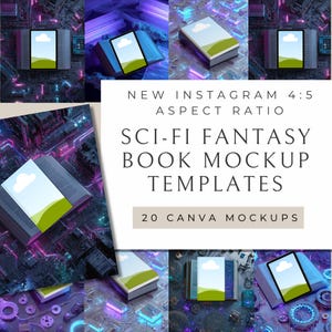 Sci-Fi Fantasy Bookstagram Flatlay | 20 Editable Templates for Canva | Science Fiction | iPad, Kindle, and Tablet Mockups for Authors