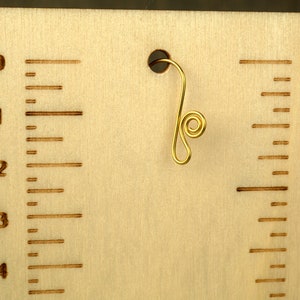 Brass French hook ear wires, small spiral, fish hook ear wires, choose your quantity, artisan made to order, fast turnaround. image 5