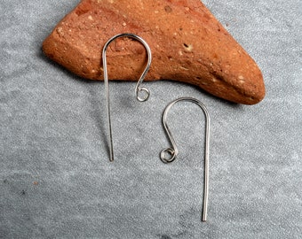 Silver French Hook Ear Wires: Classic, Long Artisan Handcrafted Design