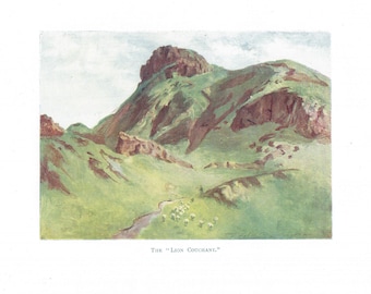 Arthur's Seat Print: Antique Scottish Landscape Illustration by J. Ayton Symington