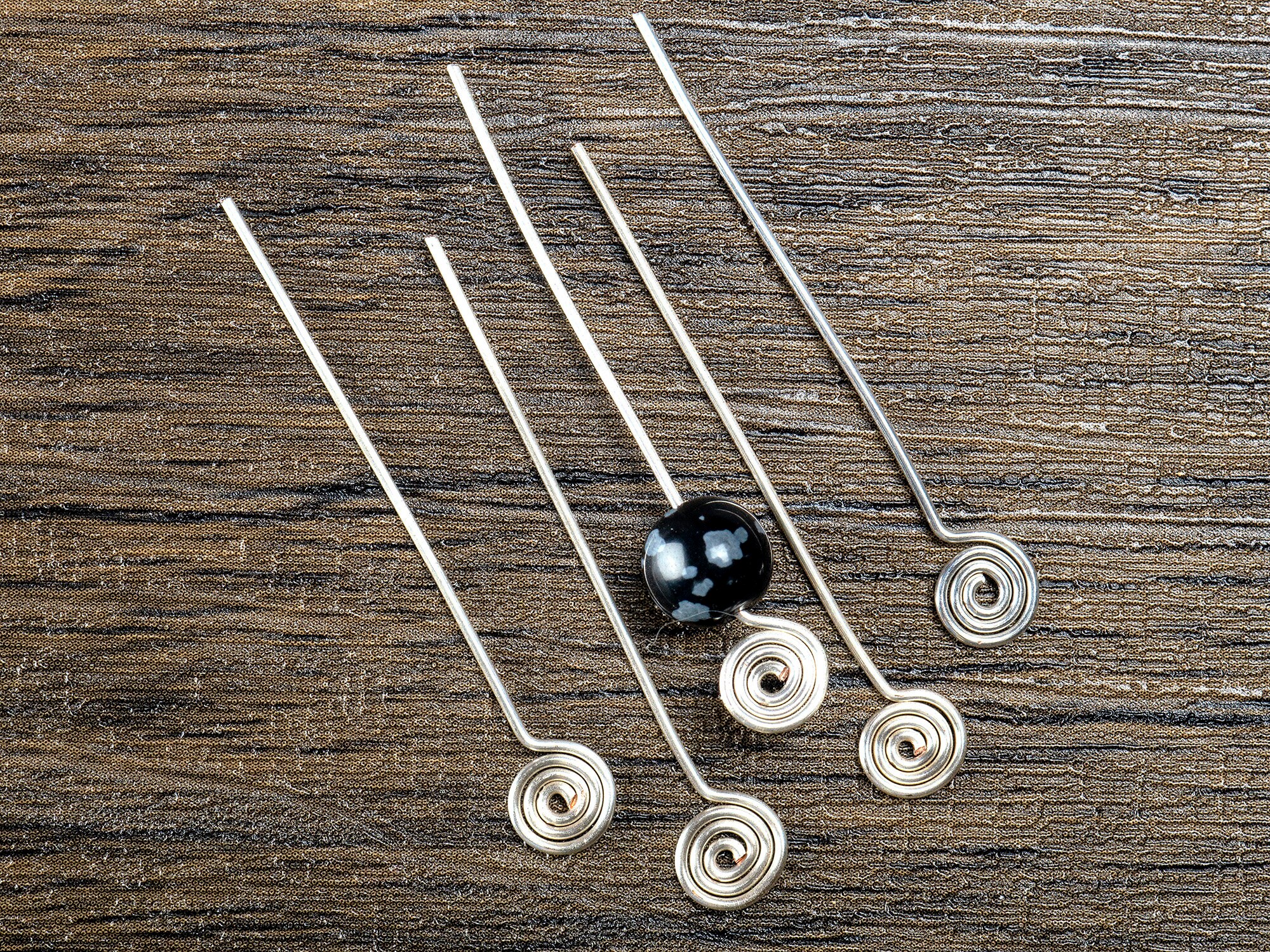 Handmade Copper Spiral Head Pins 20 Gauge, Artisan Swirl Headpins 1.5 Inch,  Hand Crafted Findings 10 Pcs, Copper Eye Pins Set Top Spirals 