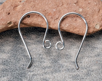 Silver French Hook Ear Wires: Short Artisan-Made Classic Design