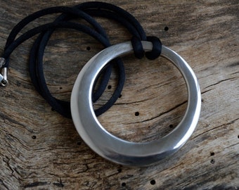 Sterling Silver Statement Necklace Artisan Necklace Modern Art Jewelry Urban Oxidized Unique Party