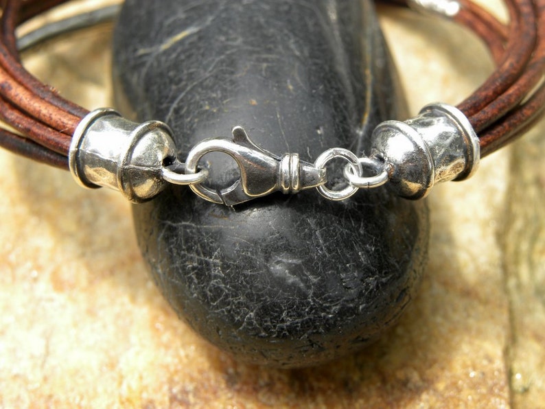 Saltwater Pearls,Leather and Sterling Silver Bracelet image 4