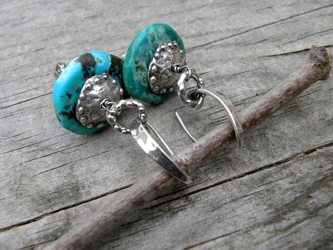 Turquoise & Sterling Silver Earrings by Lloyd Kanesta