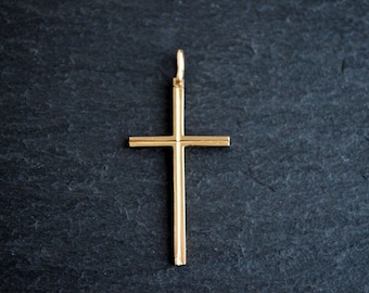 14 K Solid Gold Yellow Gold Cross Pendant