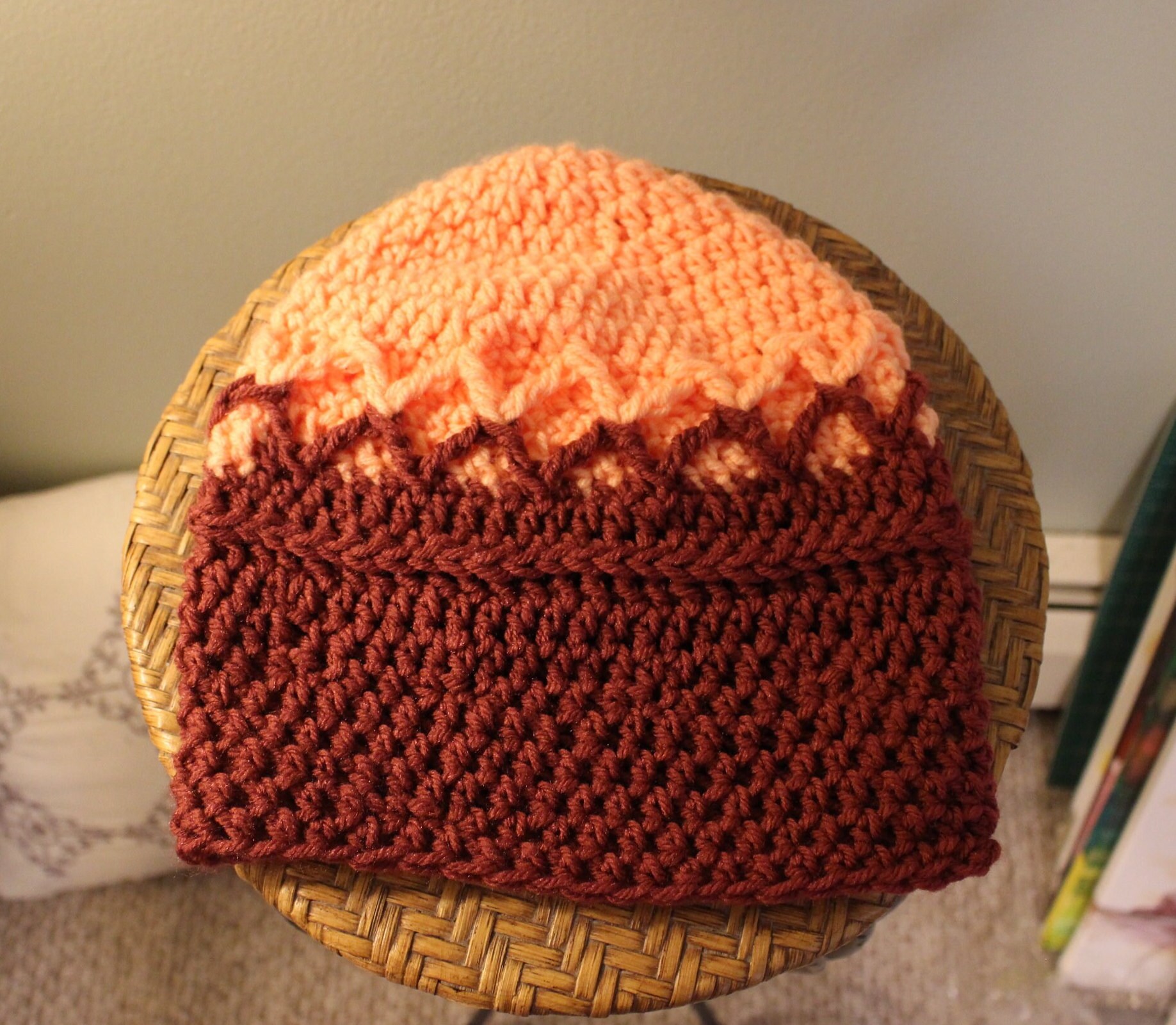Handmade Slouchy Diamond Stitch Beanie Diamond stitch beanie with custom ribbing main image 2