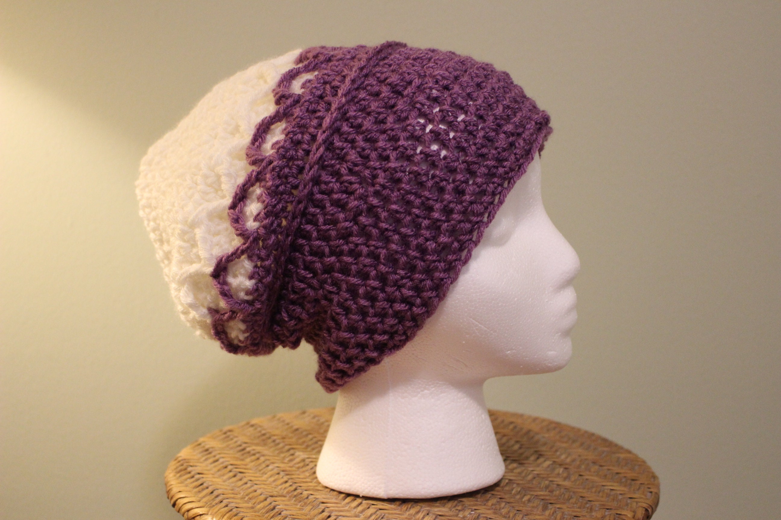 2 Toned Diamond Stitch Slouchy Beanie - Etsy