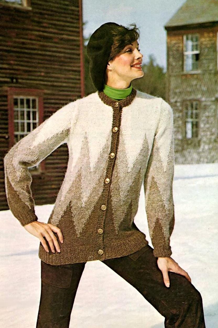 70s Zig Zag Sweater - Etsy