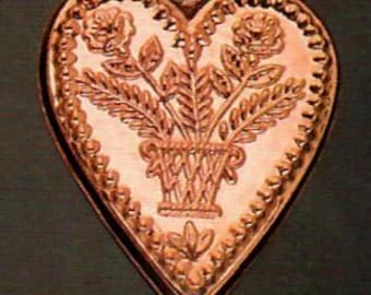 Birth Gramm Swiss Heart with Flowers copper mold BG0708 New!