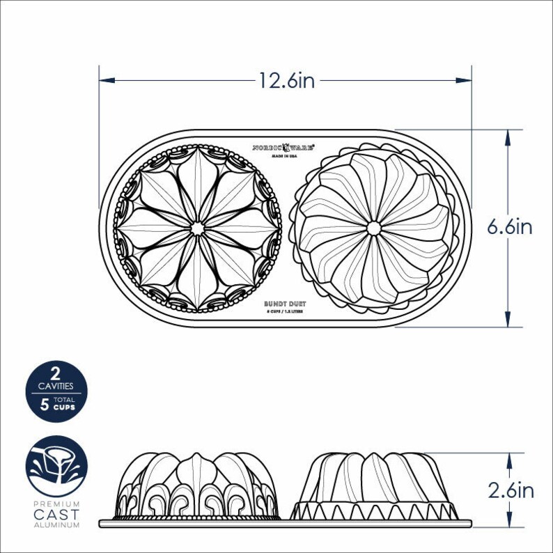 84024 Nordic Ware® Duet Kugelhopf Bundt Cake Pan Etsy