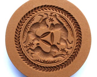 The Three Hares rabbits springerle cookie mold by anis-paradies 1142