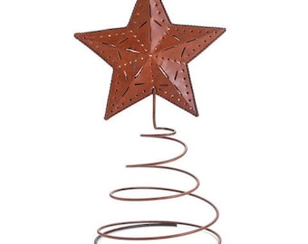 Rustic 3-D Star Christmas Tree Topper Decoration Holiday Winter