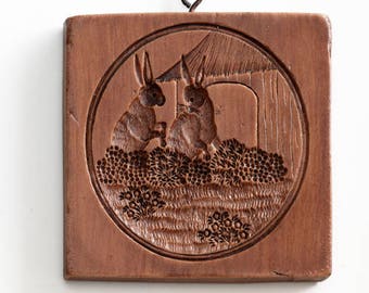 Gingerhaus - House on the Hill Springerle Rabbit Couple Cookie Mold