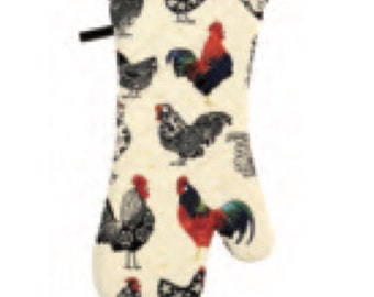 Potholder Oven Glove Mitt Rooster Springerle 7ROO02