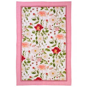 Irish Linen RHS Rose Garden Tea Towel