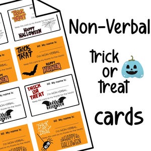 NonVerbal Communication Cards Trick or Treat Halloween Printable Autism Communication Instant Download Teal Pumpkin