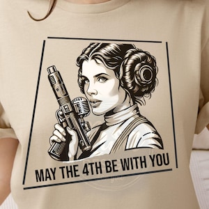 Que le 4 soit avec vous, téléchargement numérique, jour de la guerre des étoiles, princesse Leia PNG, journée de la science-fiction