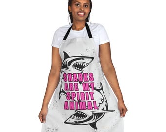 Sharks Are My Spirit Animal Apron | Shark Graphic Cooking Apron