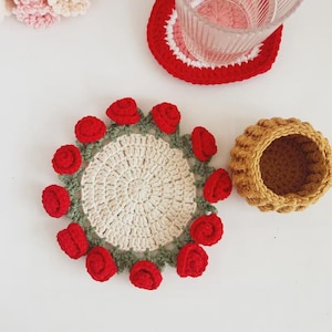 Handmade gehäkelte Blume Untersetzer | Häkelblume | Blumenstrauß Untersetzer | Geschenk für Sie | Geschenk für Oma | Weihnachtsgeschenkidee | Geschenkidee