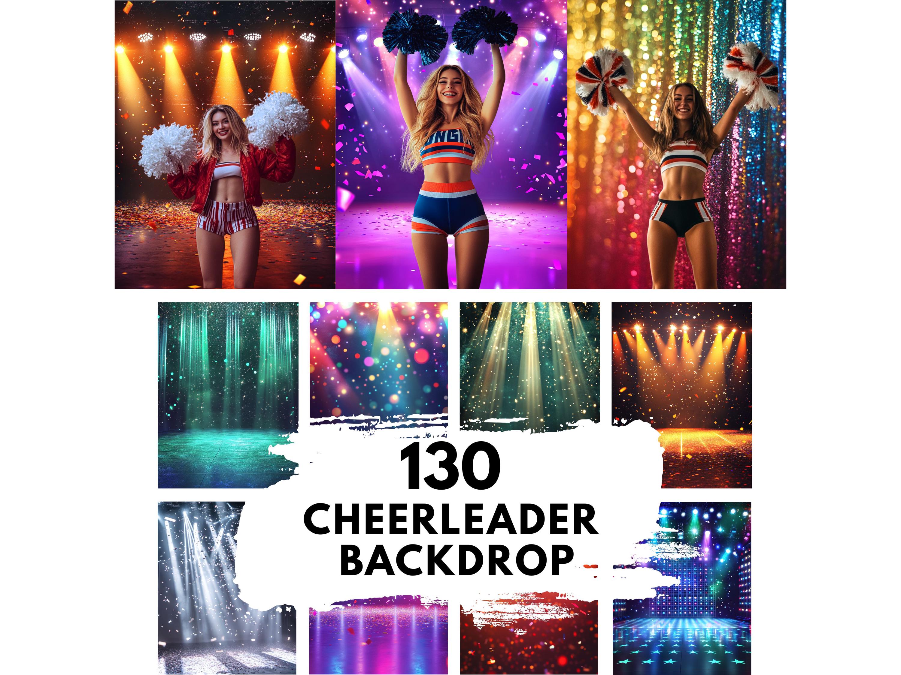 130 Cheerleader Digital Backdrops: Sports Photography Backgrounds - Etsy