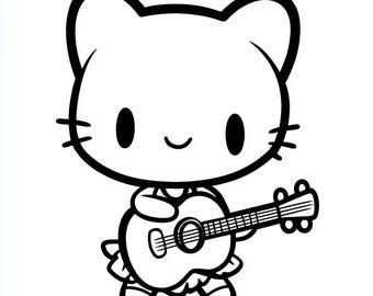 Kitty Coloring Pages for Kids – 20 Cute Cat Designs | Digital Download PDF | Fun Printable Activity for Toddlers, Preschool & Young Kids