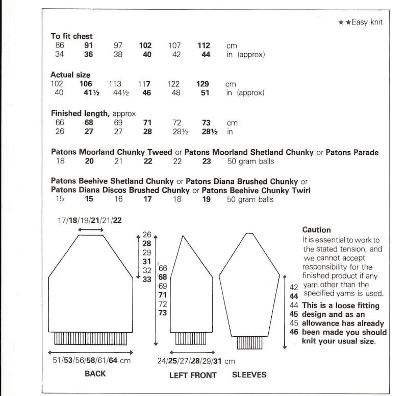 Men's Chunky Ribbed Knit Cardigan Pattern - Chest 34-44 Ins (PDF ...