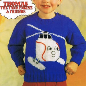 Harold The Helicopter Sweater Knitting Pattern, Thomas Engine Jumper (PDF Download)