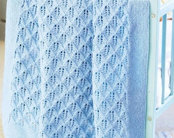 Vintage Lacy Baby Shawl Knitting Pattern, 4 Ply Yarn (PDF Download)