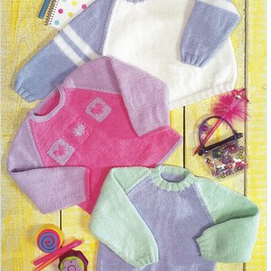 Patrón de punto para jerseys infantiles con parches de corazones (descarga en PDF)