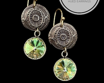 ONLY 3 pair available! Golden Green Hued Earrings, ThePurpleLilyDesigns