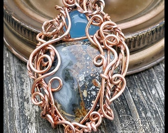 Malingano Jasper & Chalcedony pendant, ThePurpleLilyDesigns