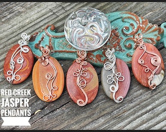 Red Creek Jasper pendants, you pick - ThePurpleLilyDesigns