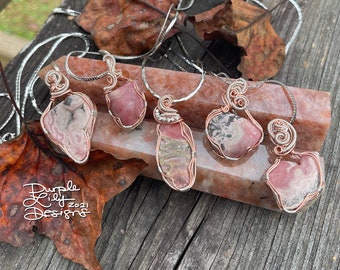 Rhodochrosite PRETTIES Necklaces, ThePurpleLilyDesigns OOAK