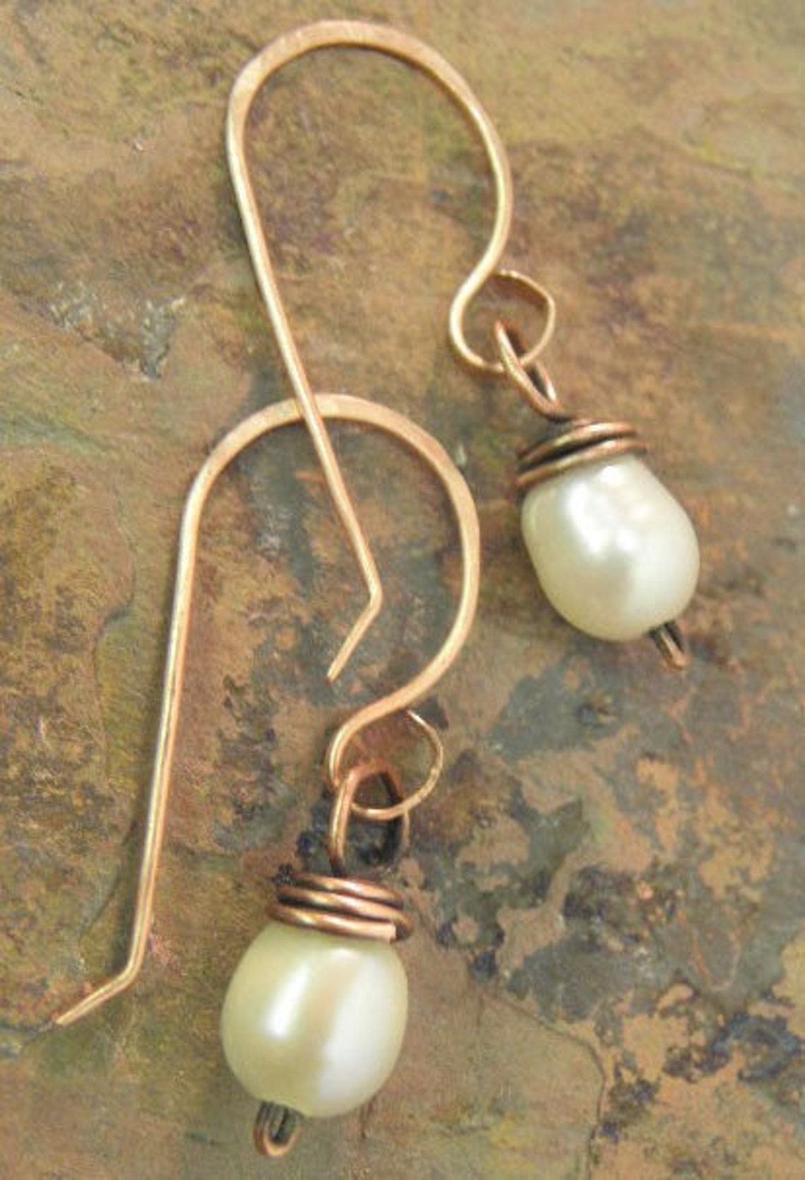 Antiqued Pearls Antiqued Copper and Freshwater Pearl Etsy