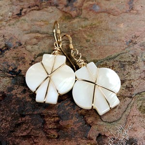 Tiffany, in 14K Rose Gold Filled or 14K Gold Filled and Mother of Pearl earrings, ThePurpleLilyDesigns image 5